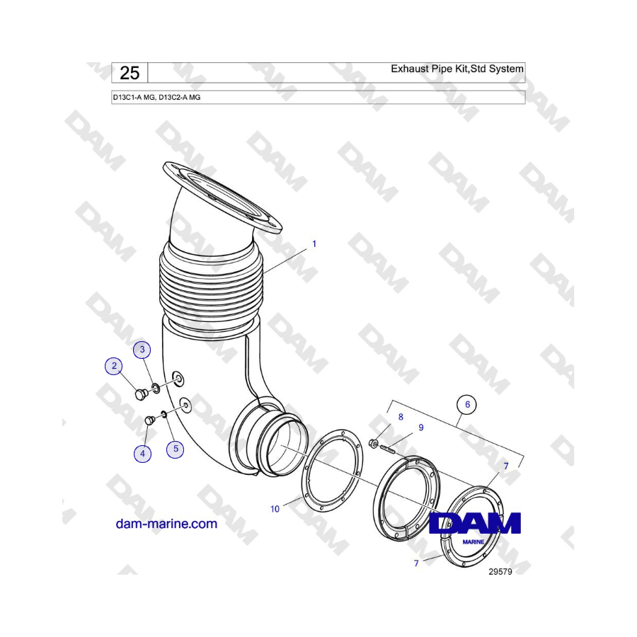 Volvo Penta D13B - Exhaust Pipe Kit