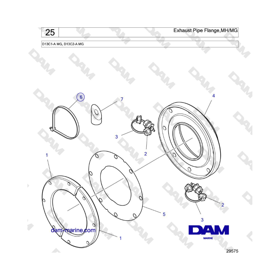 Volvo Penta D13B - Exhaust Pipe Flange