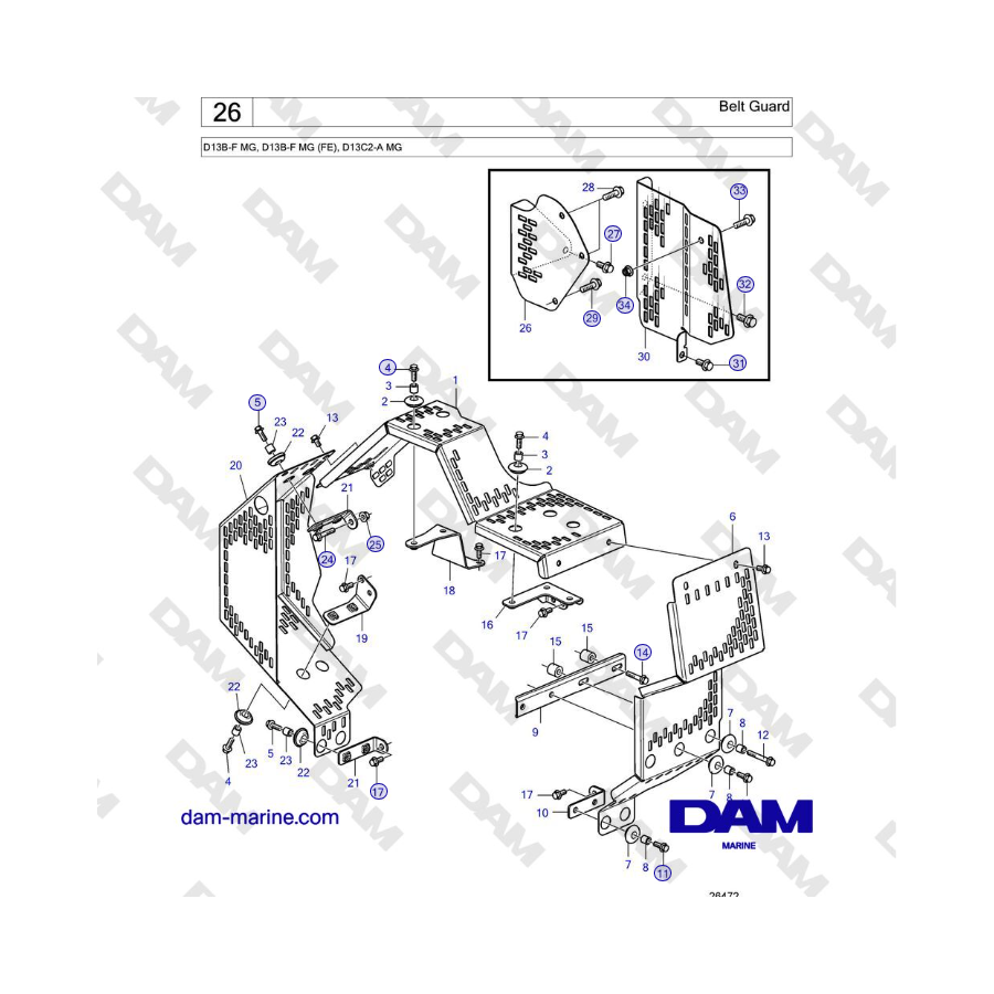 Volvo Penta D13B - Belt Guard 