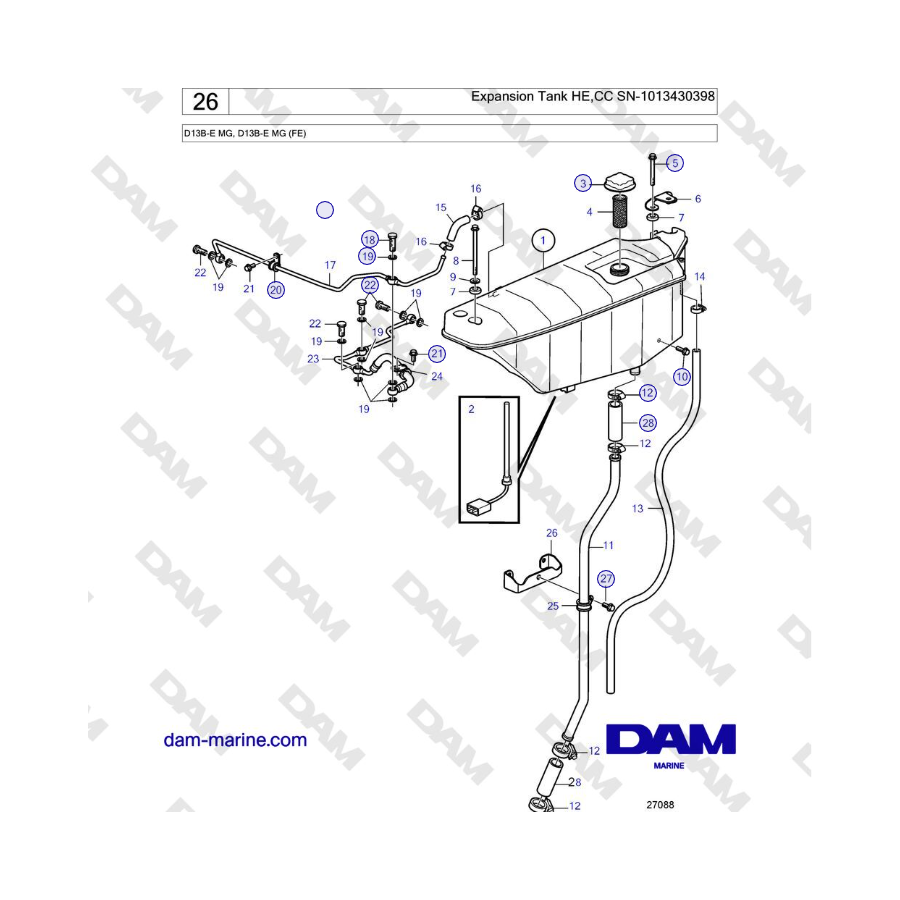 Volvo Penta D13B - Expansion Tank HE