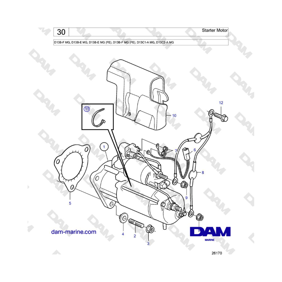 Volvo Penta D13B - Starter Motor