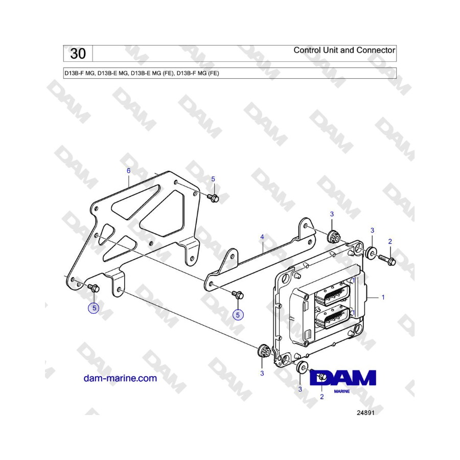 Volvo Penta D13B - Control Unit and Connector