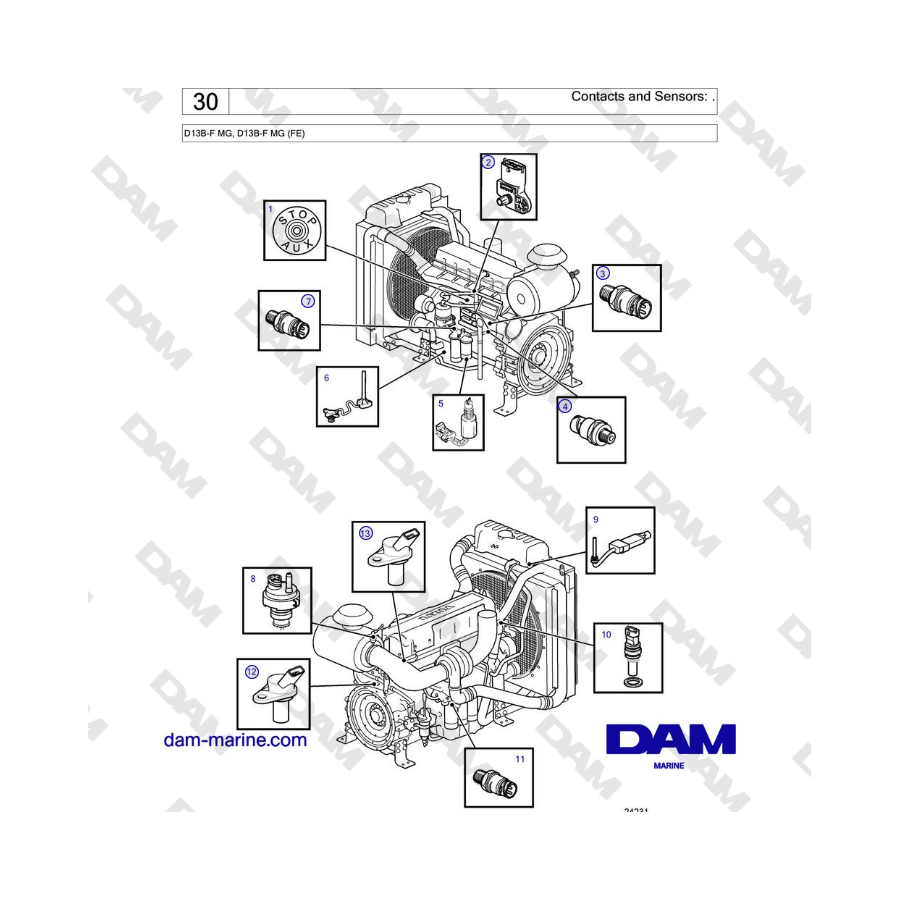 Volvo Penta D13B - Contacts and Sensors