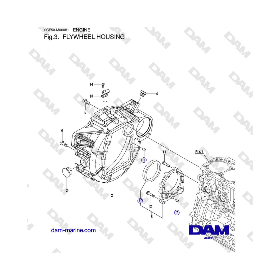 Yanmar 4JH45/4JH57 - FLYWHEEL HOUSING