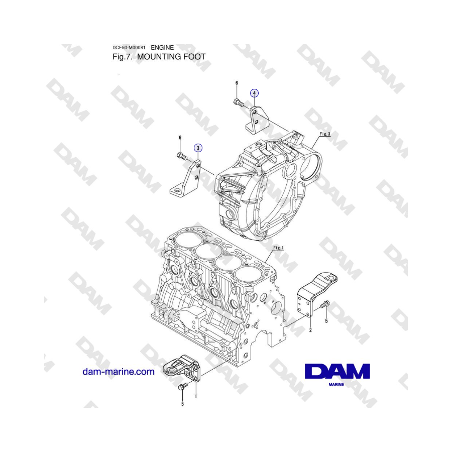 Yanmar 4JH45/4JH57 - MOUNTING FOOT