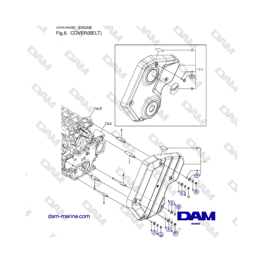 Yanmar 4JH45/4JH57 - COVER(BELT)