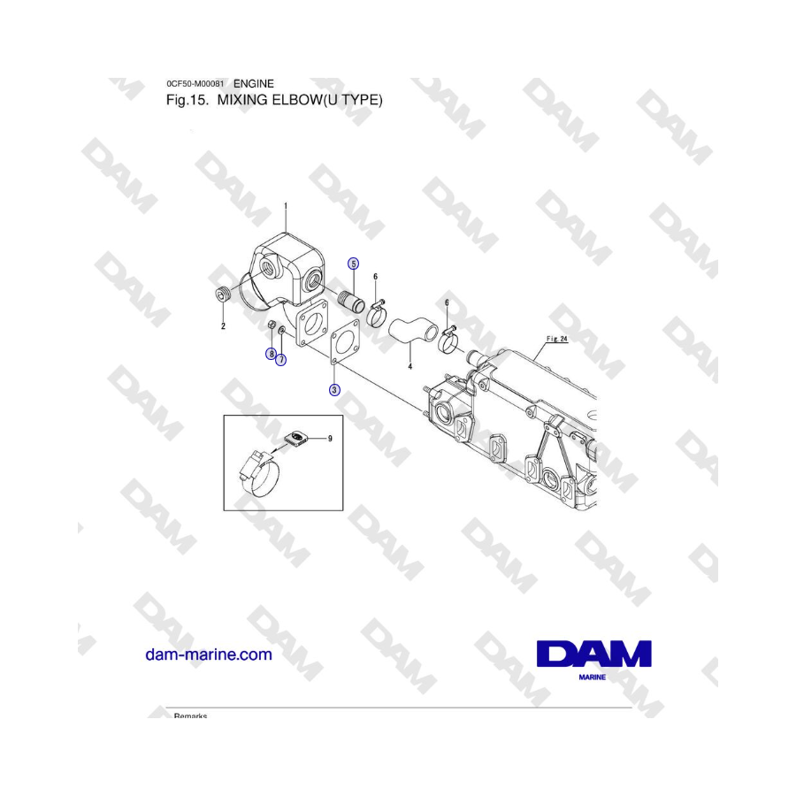 Yanmar 4JH45/4JH57 - MIXING ELBOW(U TYPE)