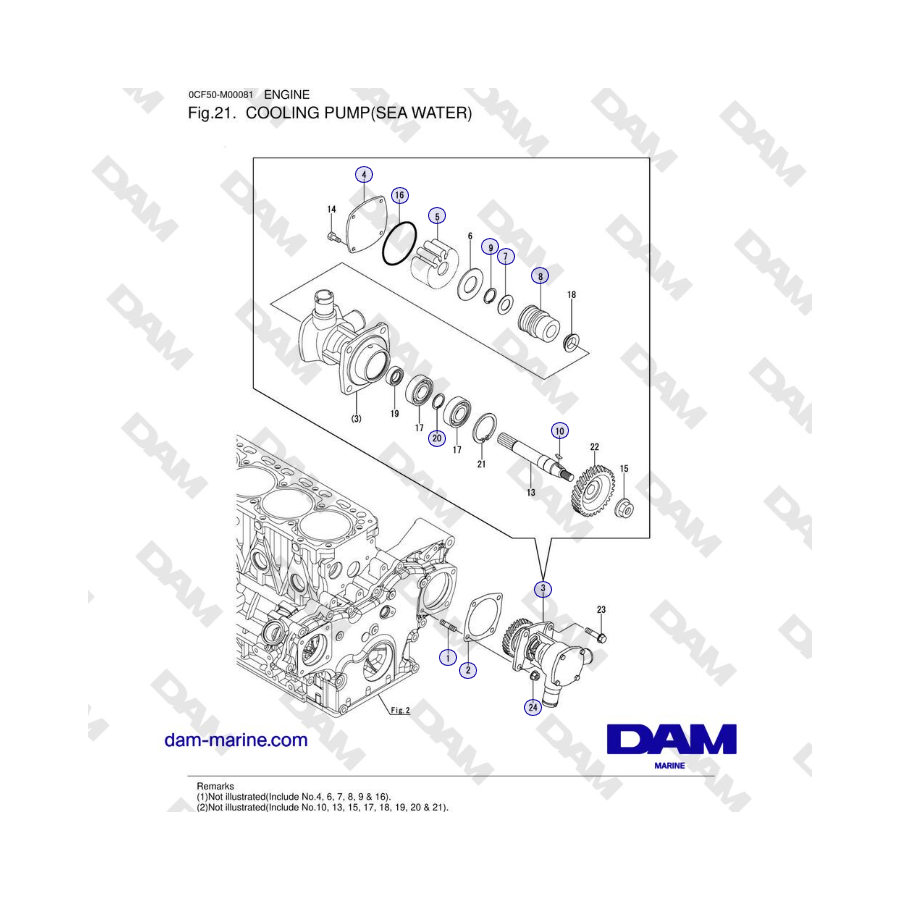 Yanmar 4JH45/4JH57 - COOLING PUMP(SEA WATER)