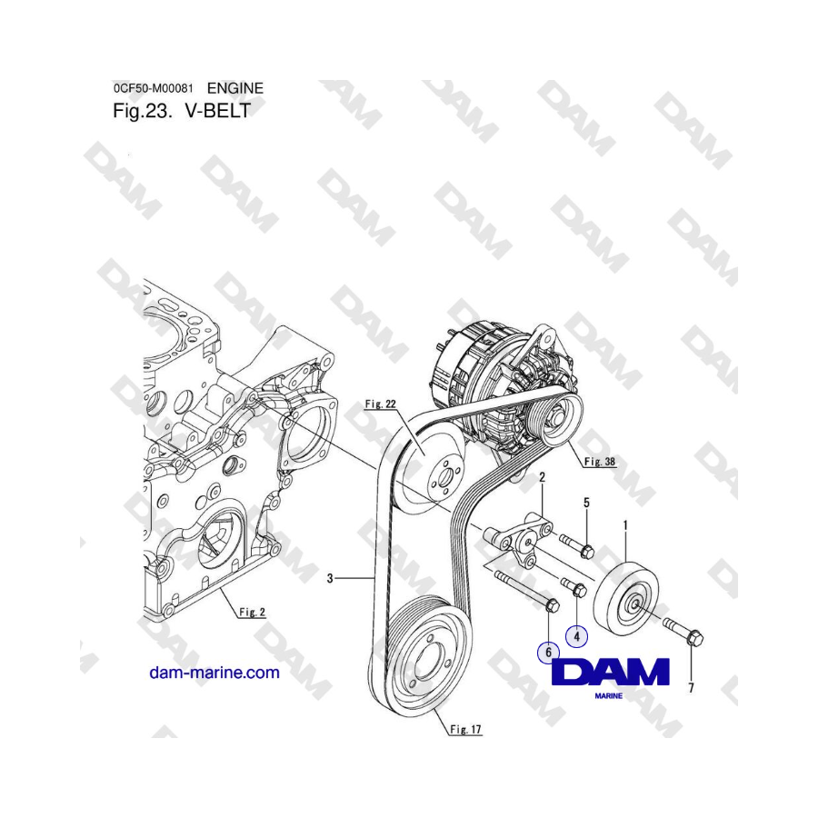 Yanmar 4JH45/4JH57 - V-BELT