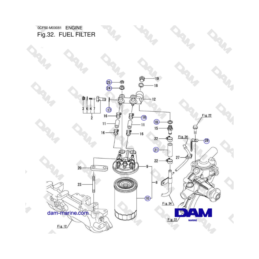 Yanmar 4JH45/4JH57 - FUEL FILTER