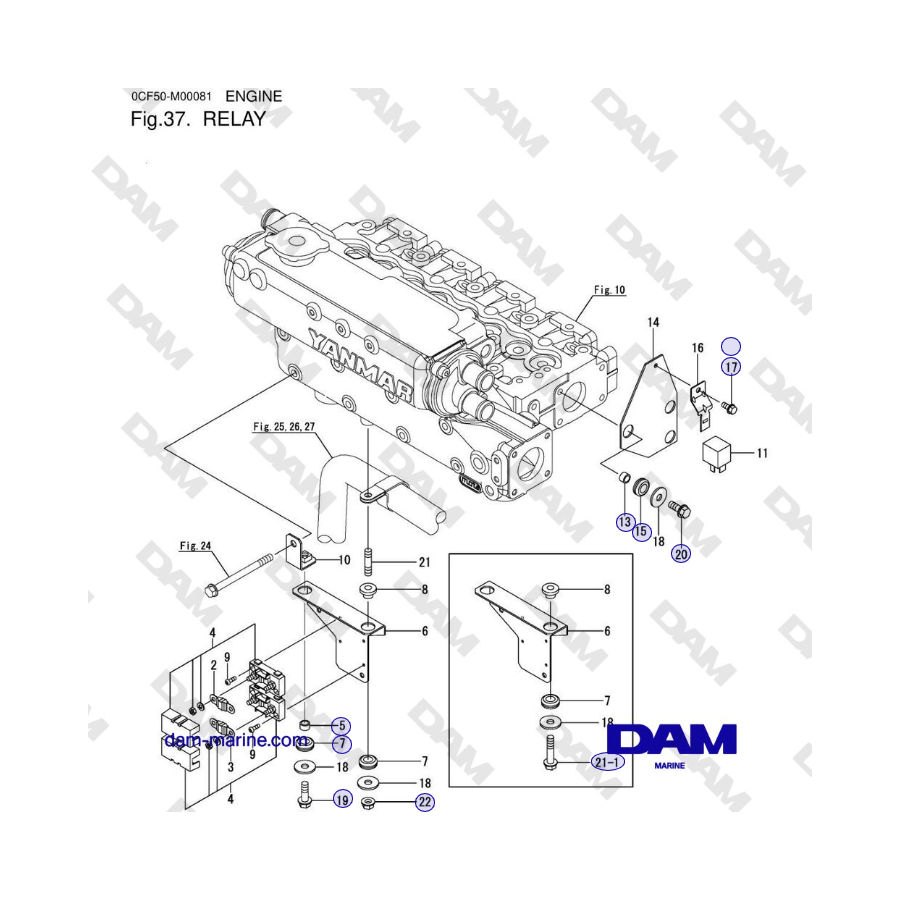 Yanmar 4JH45/4JH57 - RELAY