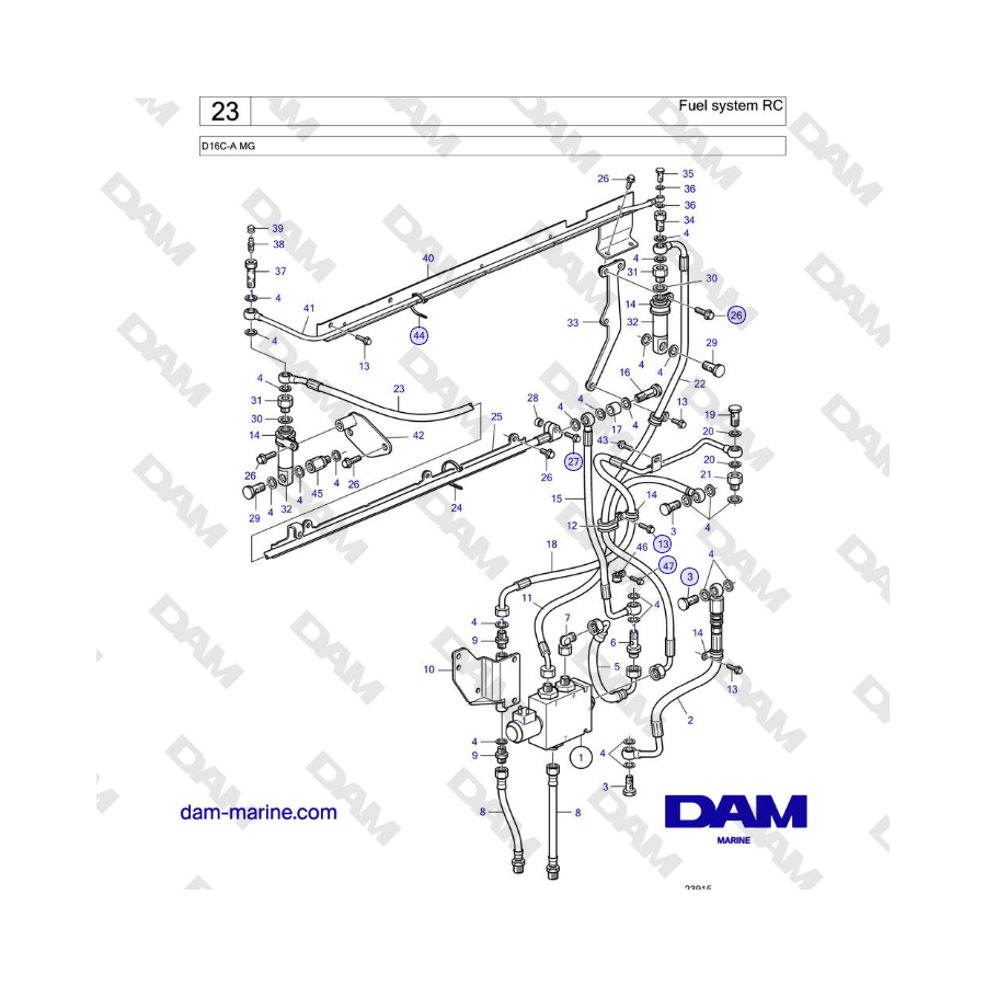 Volvo Penta D16C-A MG - Fuel system RC