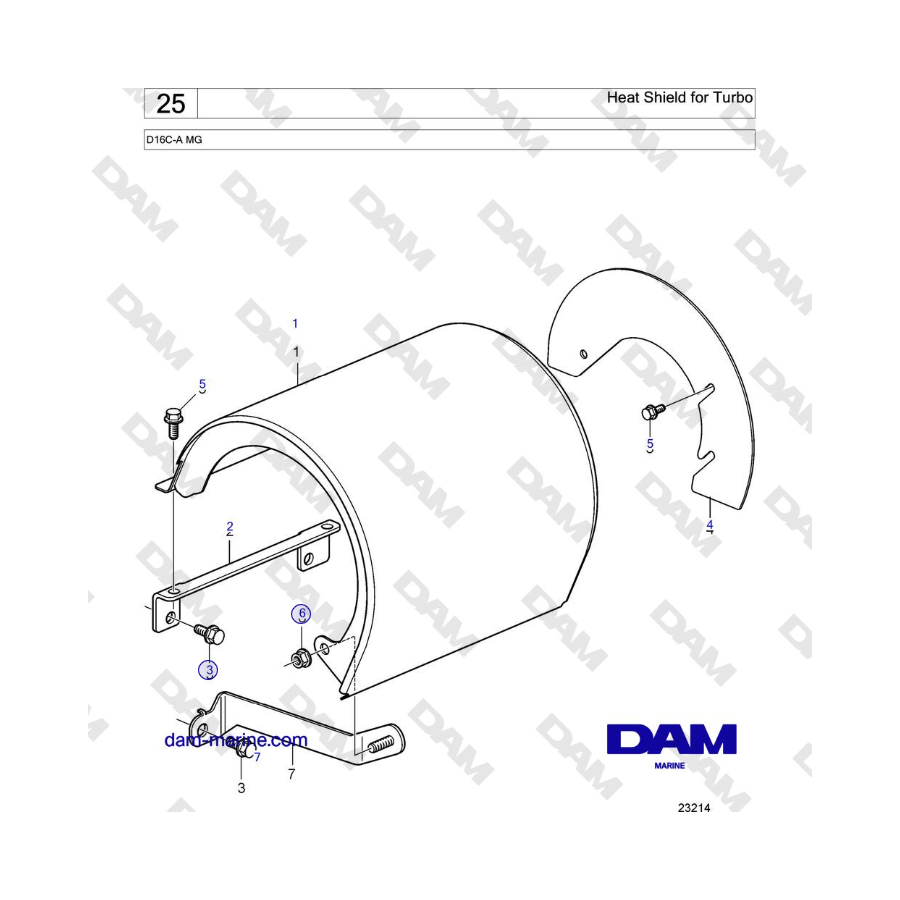 Volvo Penta D16C-A MG - Heat Shield for Turbo 