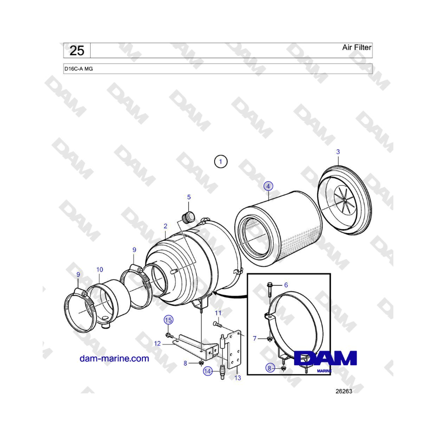 Volvo Penta D16C-A MG - Air Filter