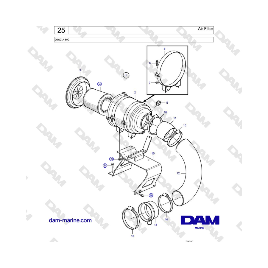 Volvo Penta D16C-A MG - Air Filter