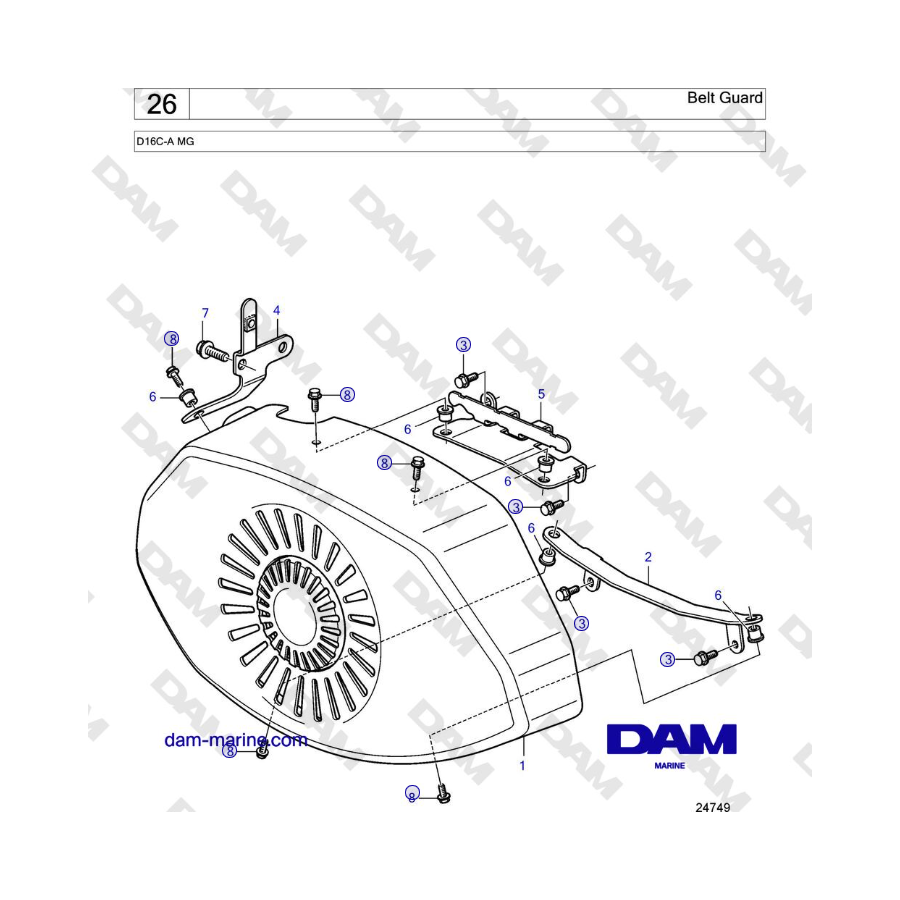 Volvo Penta D16C-A MG - Belt Guard