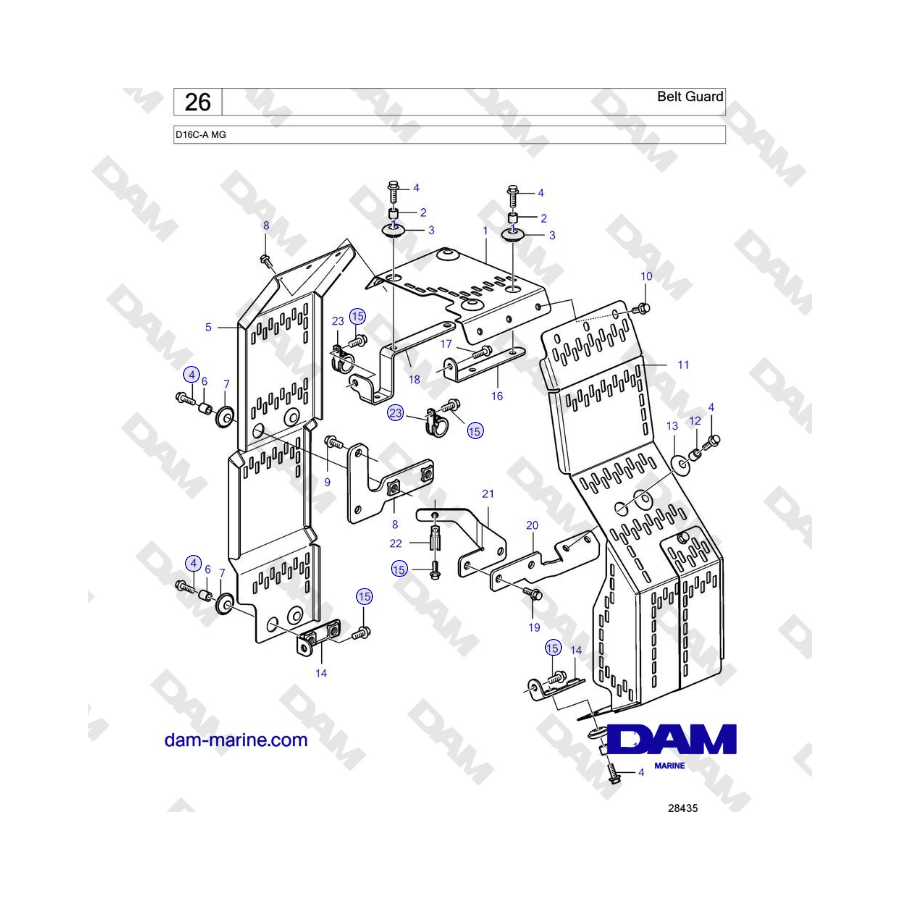 Volvo Penta D16C-A MG - Belt Guard 