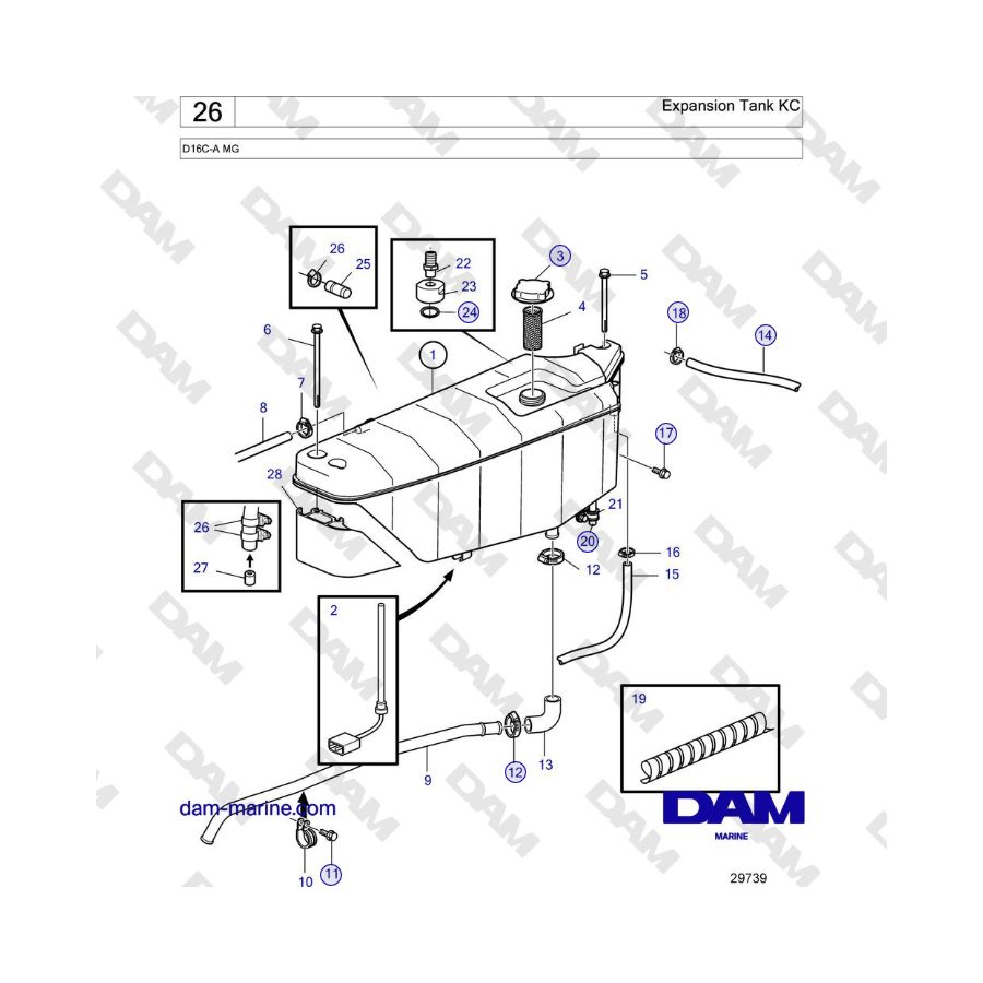 Volvo Penta D16C-A MG - Expansion Tank KC 