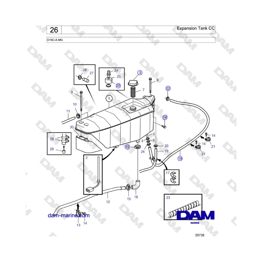 Volvo Penta D16C-A MG - Expansion Tank CC