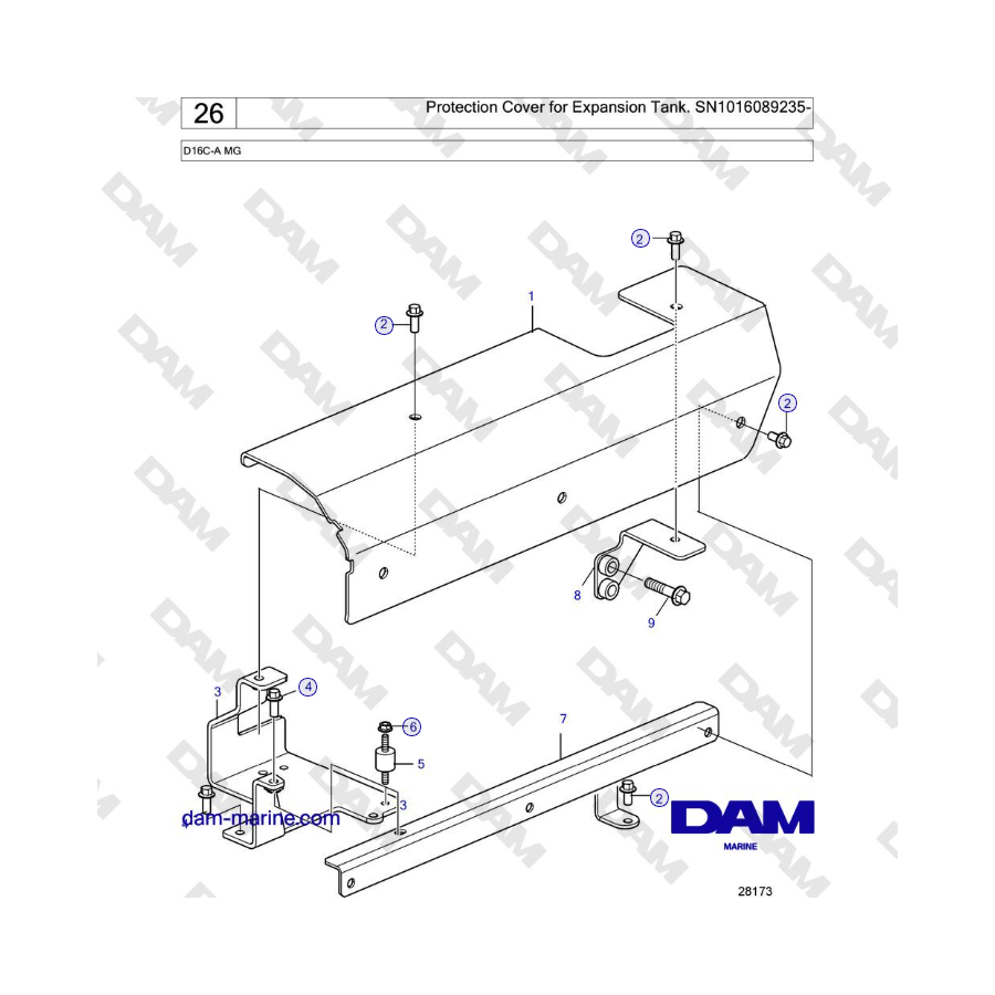 Volvo Penta D16C-A MG - Protection Cover for Expansion Tank