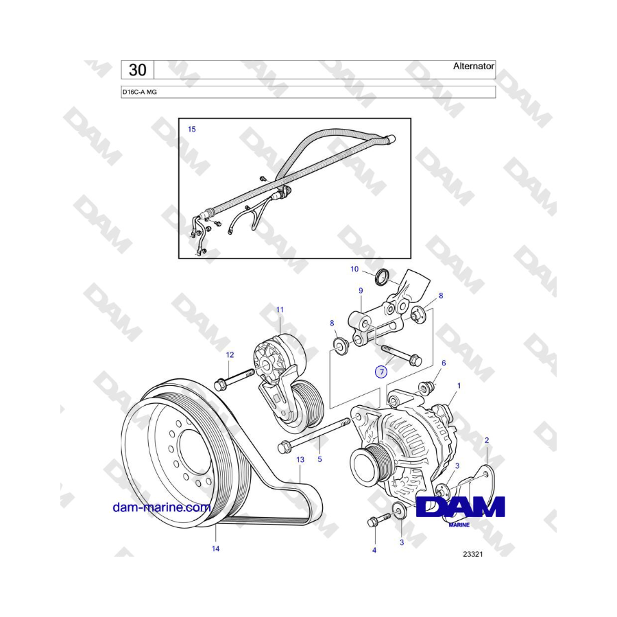 Volvo Penta D16C-A MG - Alternator