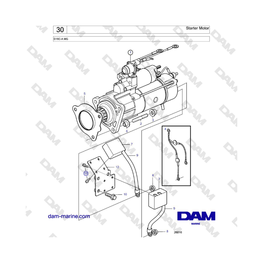 Volvo Penta D16C-A MG - Starter Motor