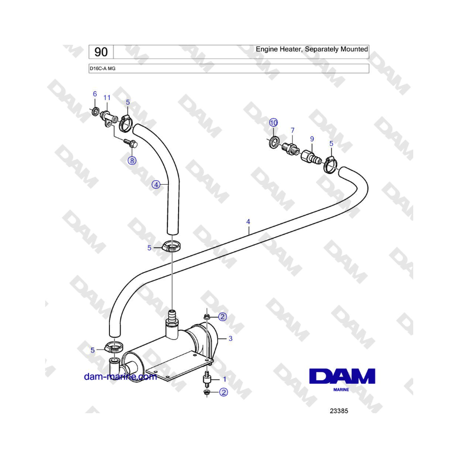 Volvo Penta D16C-A MG - Engine Heater, Separately Mounted