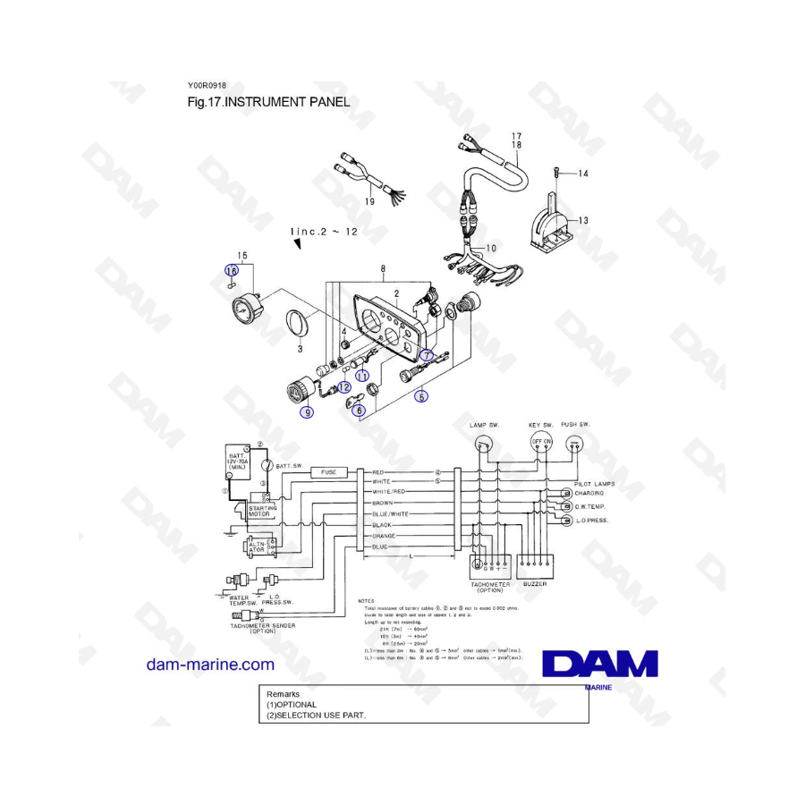 Yanmar 2QM15 - INSTRUMENT PANEL