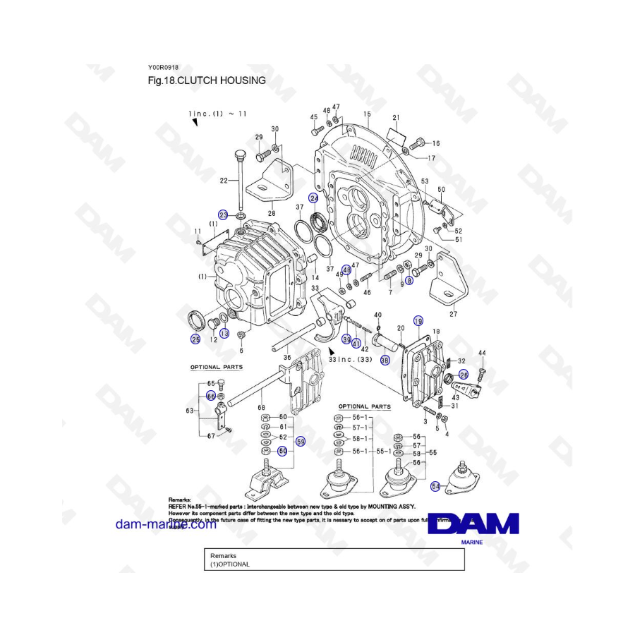 Yanmar 2QM15 - CLUTCH HOUSING