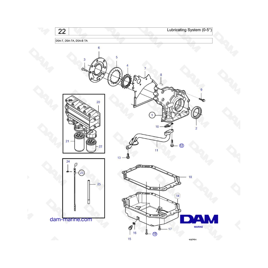 Volvo Penta D5A-T, D5A-TA, D5A-B TA - Lubricating System 