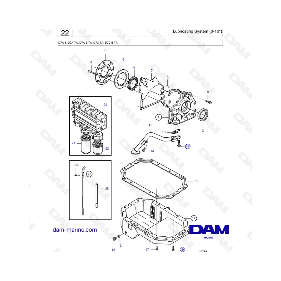 Volvo Penta D7A-T, D7A-TA, D7A-B TA - Lubricating System 