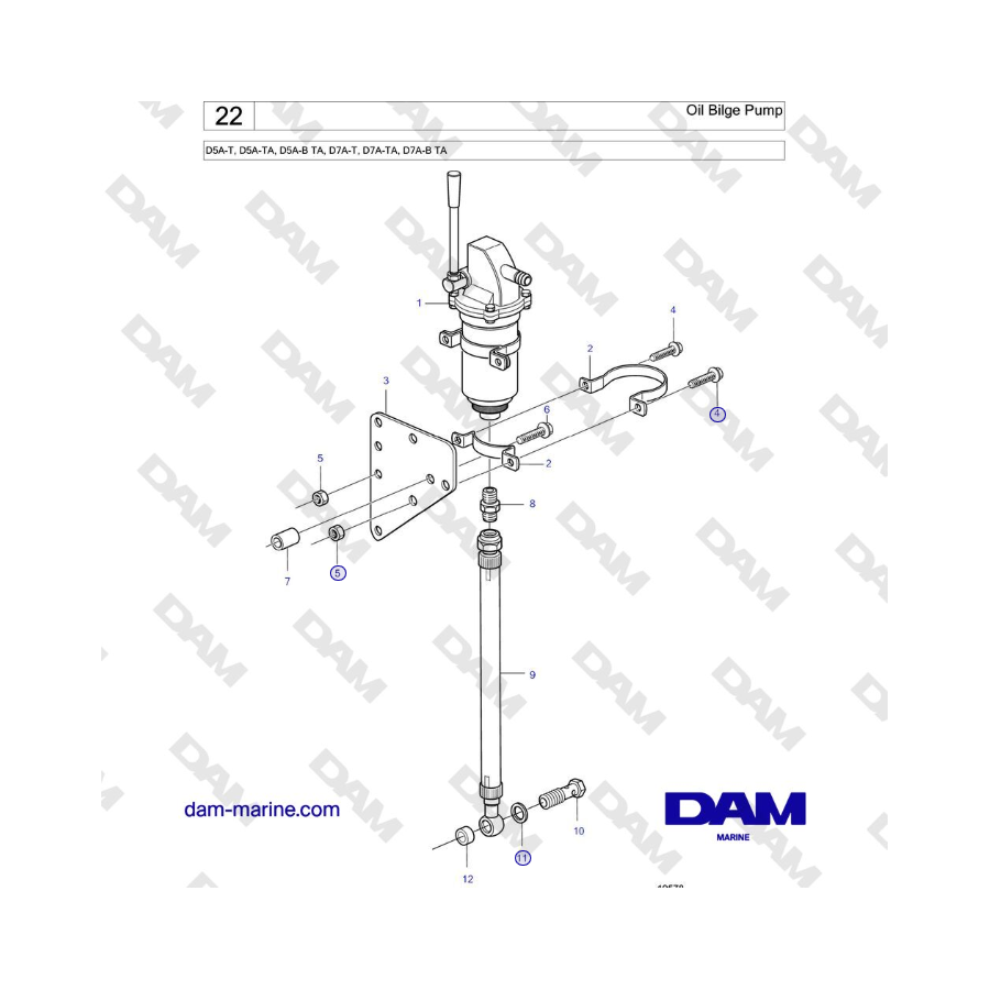 Volvo Penta D5A-T, D5A-TA, D5A-B TA, D7A-T, D7A-TA, D7A-B TA - Oil Bilge Pump