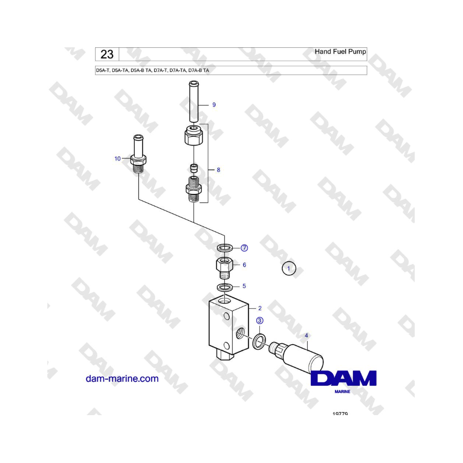 Volvo Penta D5A-T, D5A-TA, D5A-B TA, D7A-T, D7A-TA, D7A-B TA - Hand Fuel Pump