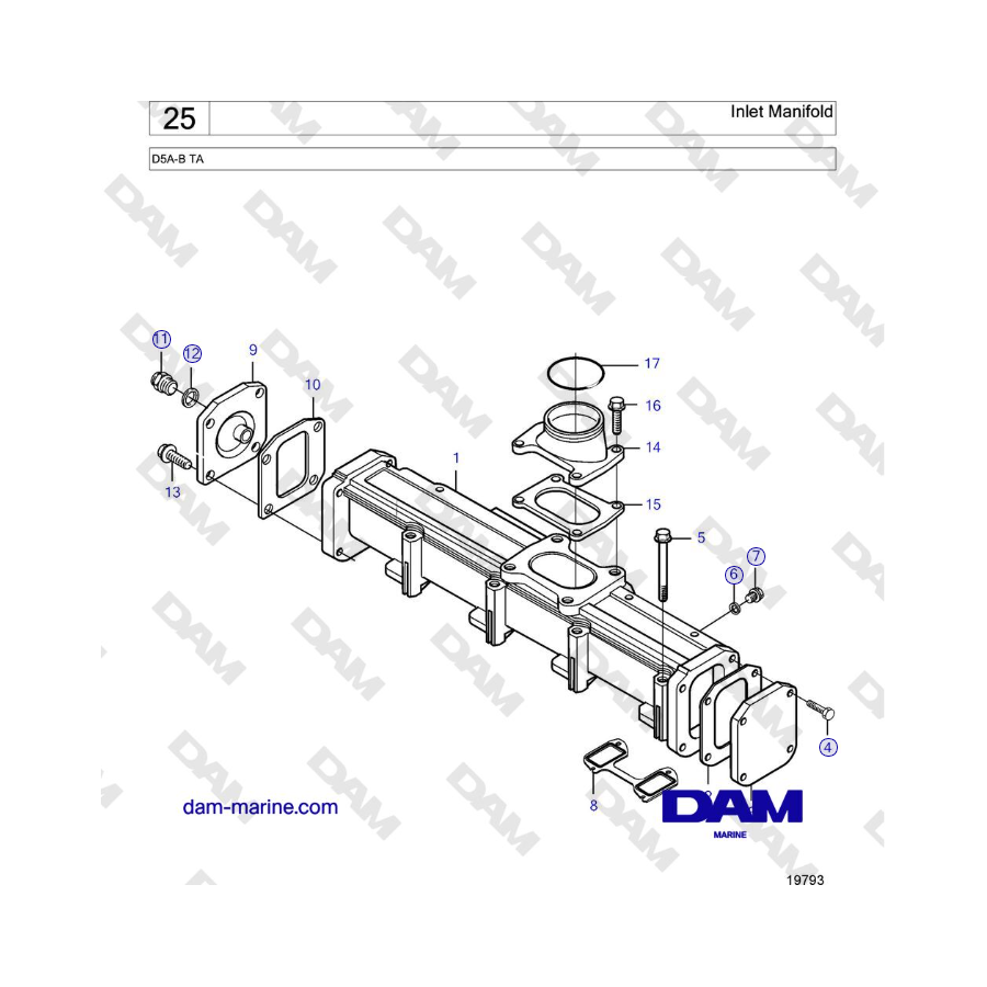 Volvo Penta D5A-B TA - Inlet Manifold