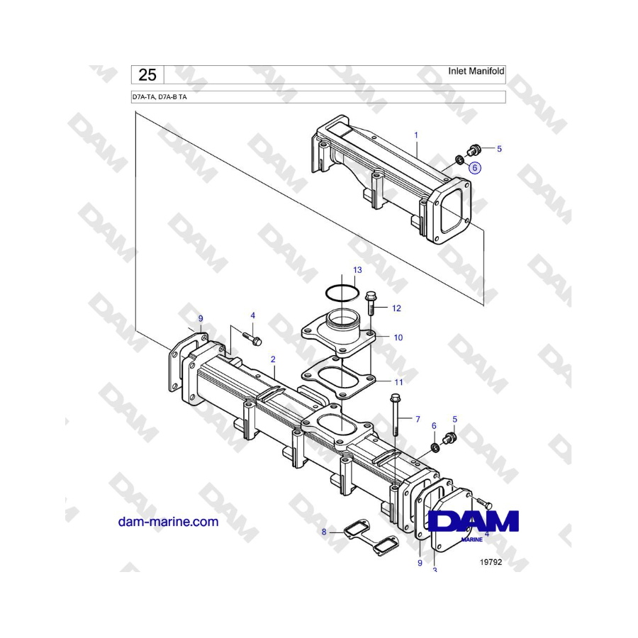 Volvo Penta D7A-TA, D7A-B TA - Inlet Manifold