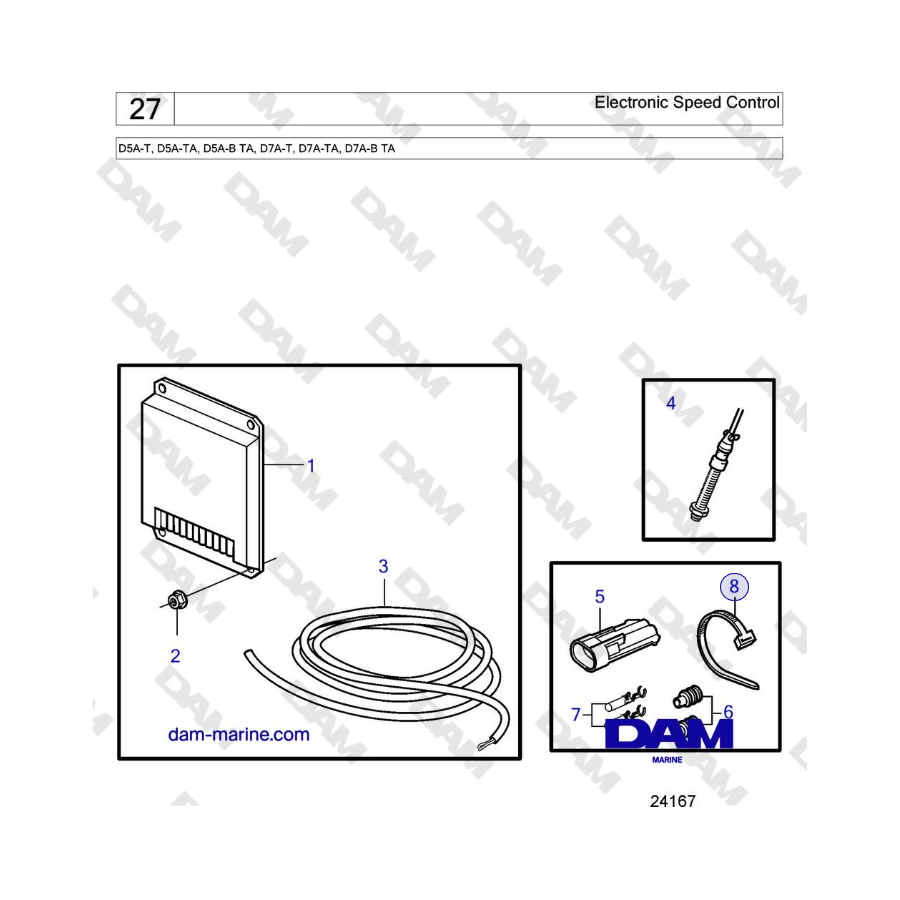 Volvo Penta D5A-T, D5A-TA, D5A-B TA, D7A-T, D7A-TA, D7A-B TA - Electronic Speed Control