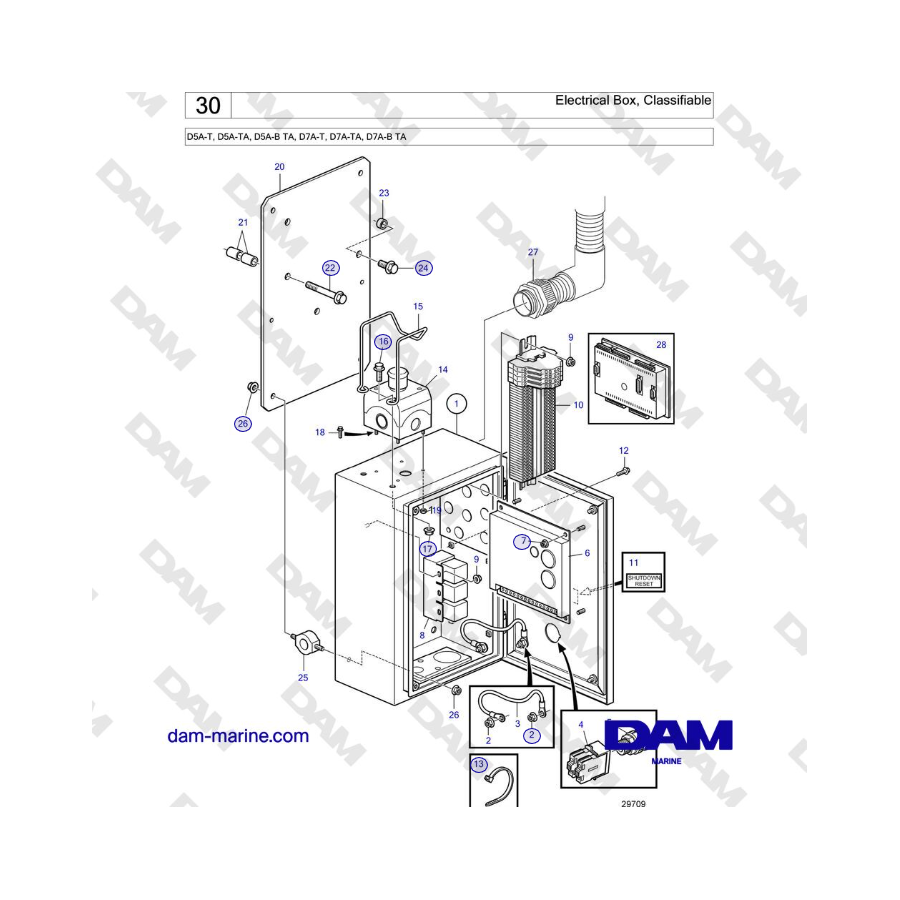 Volvo Penta D5A-T, D5A-TA, D5A-B TA, D7A-T, D7A-TA, D7A-B TA - Electrical Box, Classifiable