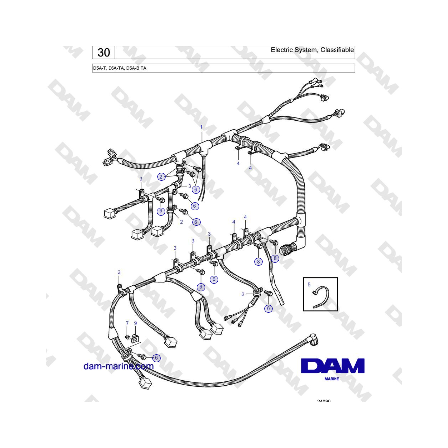 Volvo Penta D5A-T, D5A-TA, D5A-B TA - Electric System, Classifiable