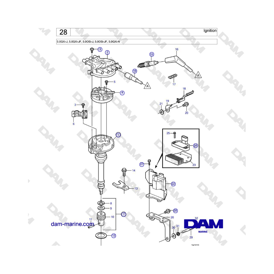 Volvo Penta 5.0GXi-J, 5.0GXi-JF, 5.0OSi-J, 5.0OSi-JF, 5.0GXi-N - Ignition 