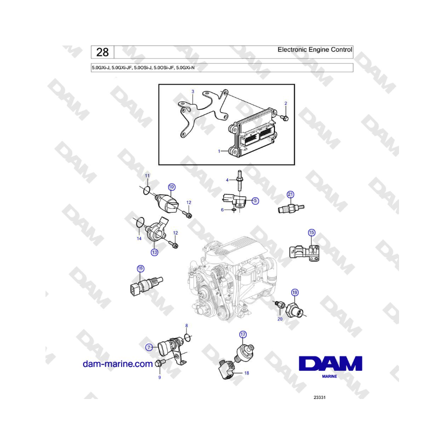 Volvo Penta 5.0GXi-J, 5.0GXi-JF, 5.0OSi-J, 5.0OSi-JF, 5.0GXi-N - Electronic Engine Control