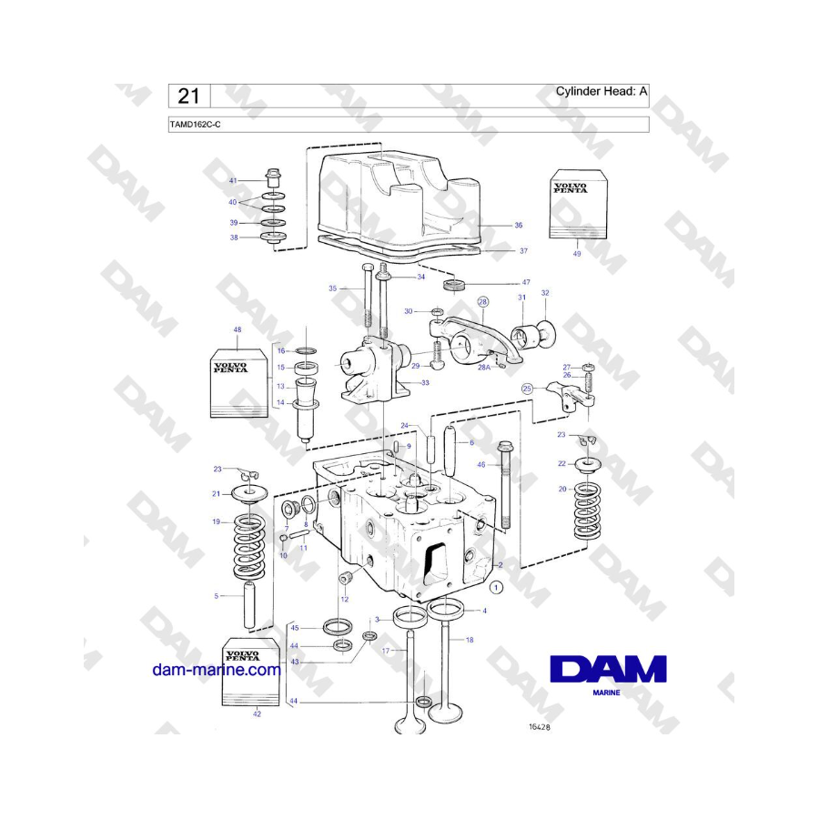 Volvo Penta TAMD162C-C - Cylinder Head: A 