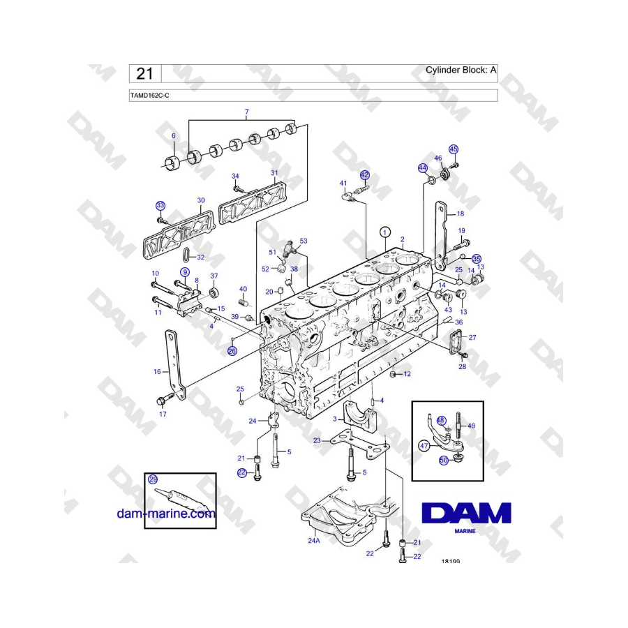 Volvo Penta TAMD162C-C - Cylinder Block: A 