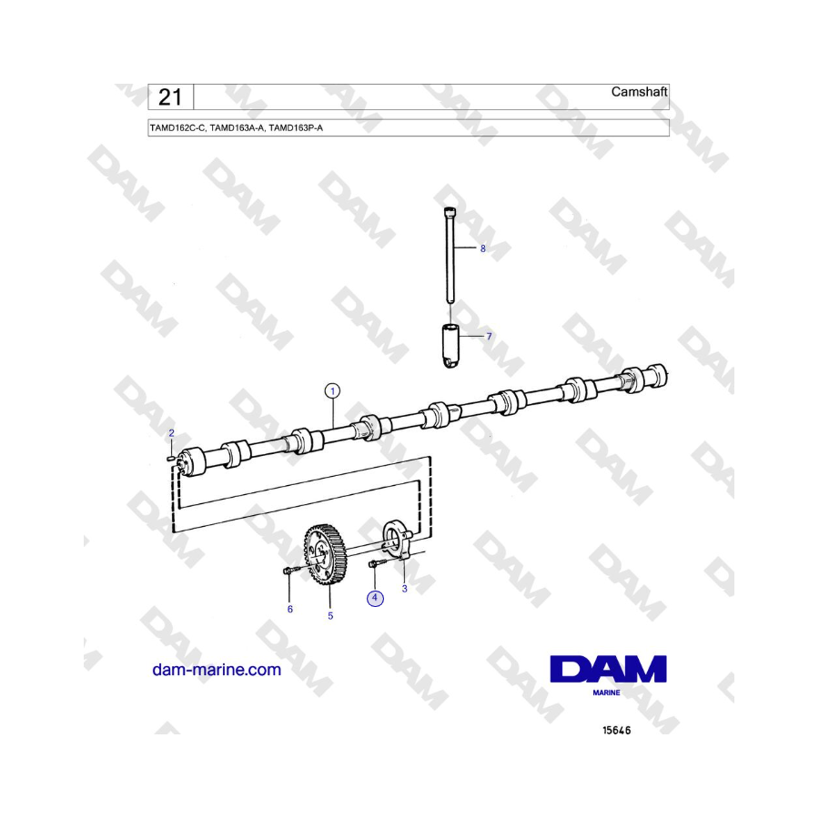 Volvo Penta TAMD162C-C, TAMD163A-A, TAMD163P-A - Camshaft 