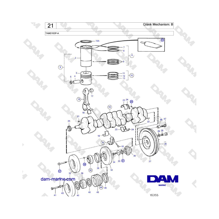 Volvo Penta TAMD163P-A - Crank Mechanism: B 