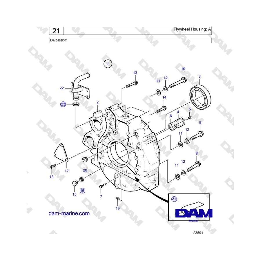 Volvo Penta TAMD162C-C - Flywheel Housing: A