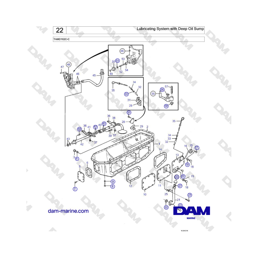 Volvo Penta TAMD162C-C - Lubricating System with Deep Oil Sump