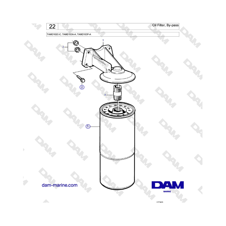 Volvo Penta TAMD162C-C, TAMD163A-A, TAMD163P-A - Oil Filter, By-pass