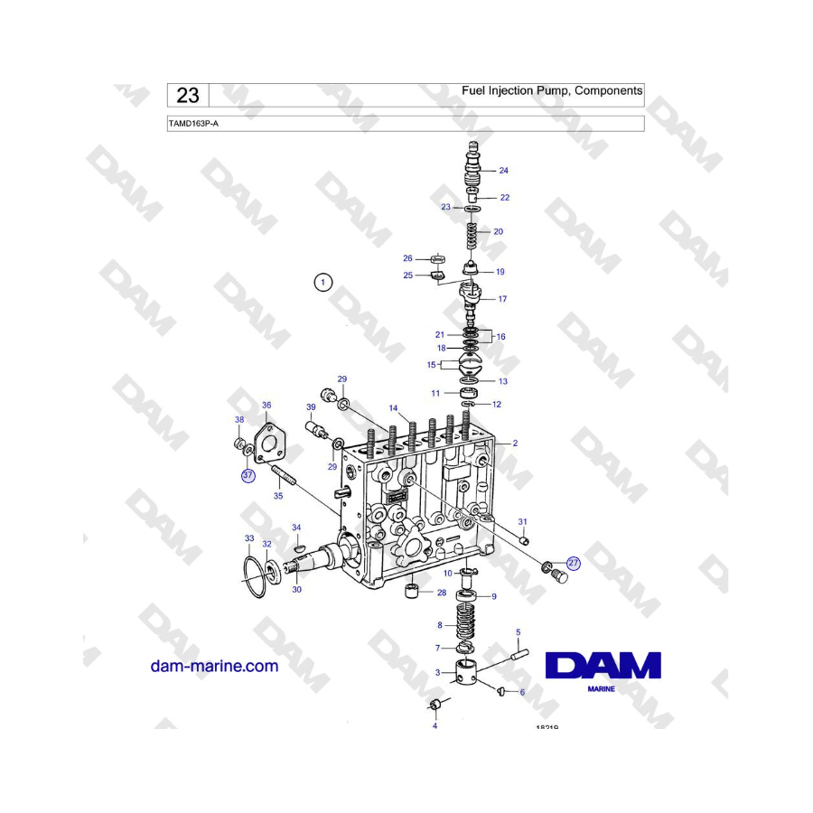 Volvo Penta TAMD163P-A - Fuel Injection Pump, Components