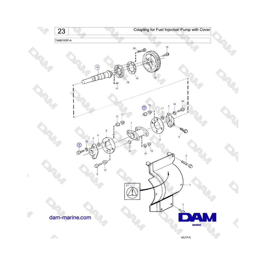 Volvo Penta TAMD163P-A - Coupling for Fuel Injection Pump with Cover