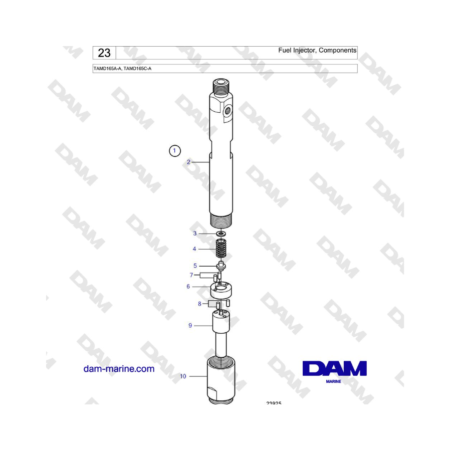 Volvo Penta TAMD165A-A, TAMD165C-A - Fuel Injector, Components